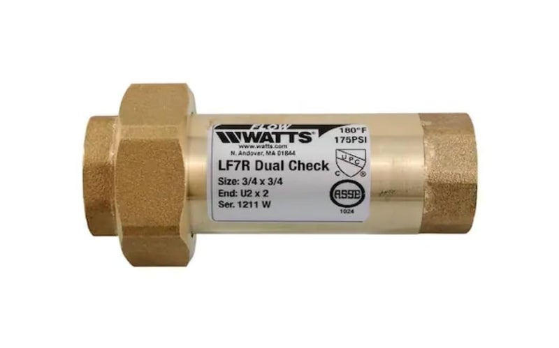 Watts LF7RU2-2 Lead-Free Brass MPT Dual Check Valve, 3/4-Inch, 1-Piece - Image 1